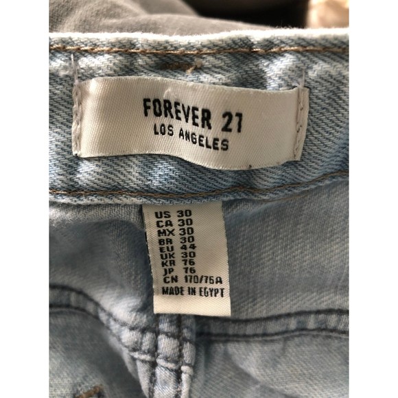 Forever 21 Light Washed Super Distressed Relaxed Boyfriend Jeans 30 - Picture 4 of 4